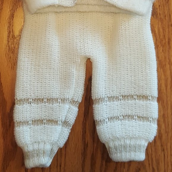 Precious Little Vintage 3pc Baby Boy Handknit Angora Vest Sweater 'n Pant Outfit - Picture 6 of 15